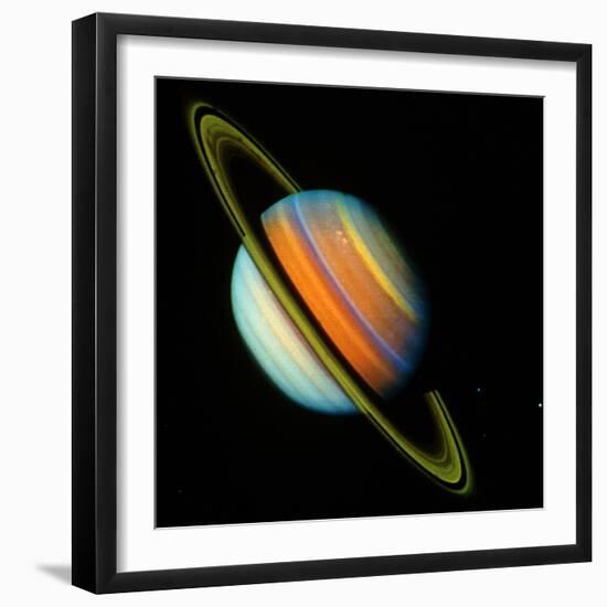 Voyager 2 Image of Saturn & Its Rings-null-Framed Premium Photographic Print
