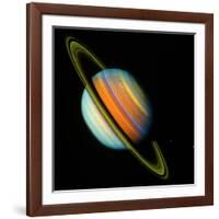 Voyager 2 Image of Saturn & Its Rings-null-Framed Photographic Print