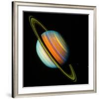 Voyager 2 Image of Saturn & Its Rings-null-Framed Photographic Print