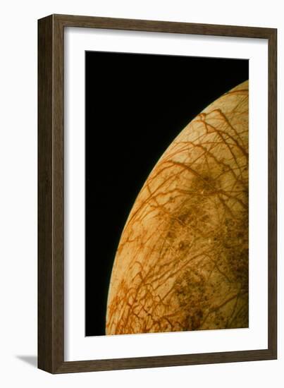 Voyager 2 Photo of Europa, One of Jupiter's Moons-null-Framed Premium Photographic Print