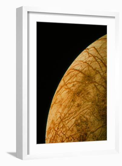 Voyager 2 Photo of Europa, One of Jupiter's Moons-null-Framed Premium Photographic Print