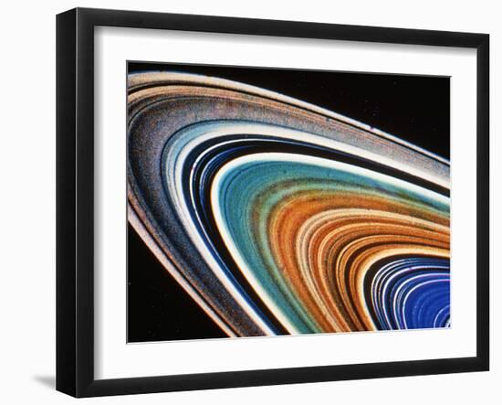 Voyager 2 Photograph of Saturn's Rings-null-Framed Premium Photographic Print