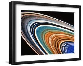 Voyager 2 Photograph of Saturn's Rings-null-Framed Premium Photographic Print