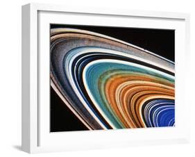 Voyager 2 Photograph of Saturn's Rings-null-Framed Premium Photographic Print