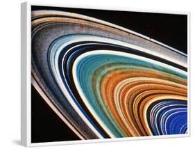 Voyager 2 Photograph of Saturn's Rings-null-Framed Photographic Print