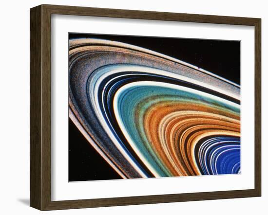 Voyager 2 Photograph of Saturn's Rings-null-Framed Photographic Print