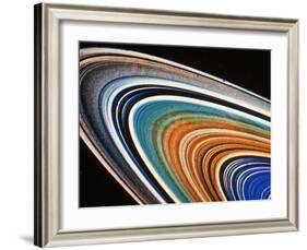 Voyager 2 Photograph of Saturn's Rings-null-Framed Photographic Print