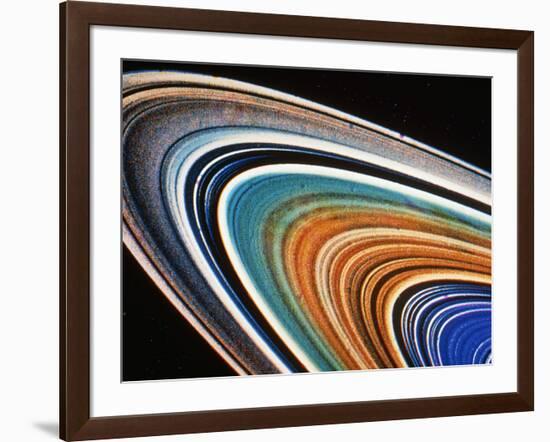 Voyager 2 Photograph of Saturn's Rings-null-Framed Photographic Print