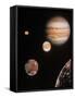 Voyager Mosaic of Jupiter & Its 4 Galilean Moons-null-Framed Stretched Canvas