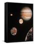 Voyager Mosaic of Jupiter & Its 4 Galilean Moons-null-Framed Stretched Canvas