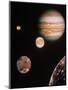 Voyager Mosaic of Jupiter & Its 4 Galilean Moons-null-Mounted Premium Photographic Print