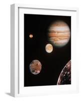 Voyager Mosaic of Jupiter & Its 4 Galilean Moons-null-Framed Photographic Print