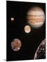 Voyager Mosaic of Jupiter & Its 4 Galilean Moons-null-Mounted Photographic Print