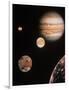 Voyager Mosaic of Jupiter & Its 4 Galilean Moons-null-Framed Photographic Print