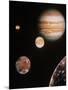 Voyager Mosaic of Jupiter & Its 4 Galilean Moons-null-Mounted Photographic Print