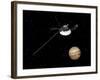 Voyager Spacecraft Near Jupiter and its Unrecognized Ring-null-Framed Art Print