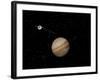 Voyager Spacecraft Near Jupiter and its Unrecognized Ring-null-Framed Art Print