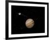 Voyager Spacecraft Near Jupiter and its Unrecognized Ring-null-Framed Art Print