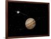 Voyager Spacecraft Near Jupiter and its Unrecognized Ring-null-Framed Art Print