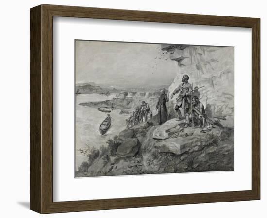 Voyageurs, 1898 (Oil on Board)-Charles Marion Russell-Framed Giclee Print