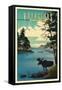 Voyageurs National Park, Minnesota - Lithograph National Park Series - Lantern Press Artwork-Lantern Press-Framed Stretched Canvas