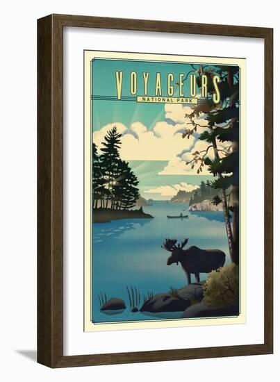 Voyageurs National Park, Minnesota - Lithograph National Park Series - Lantern Press Artwork-Lantern Press-Framed Art Print