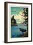 Voyageurs National Park, Minnesota - Lithograph National Park Series - Lantern Press Artwork-Lantern Press-Framed Art Print