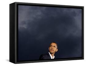 VP Candidate Senator Joe Biden Introduces Presidential Candidate Senator Barack Obama at a Rally-null-Framed Stretched Canvas