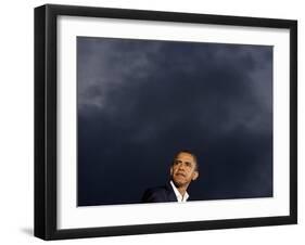 VP Candidate Senator Joe Biden Introduces Presidential Candidate Senator Barack Obama at a Rally-null-Framed Photographic Print