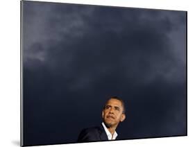 VP Candidate Senator Joe Biden Introduces Presidential Candidate Senator Barack Obama at a Rally-null-Mounted Photographic Print