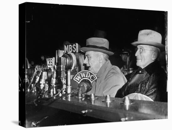 Vp Harry S. Truman Listening to FDR Radio Address-null-Stretched Canvas