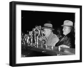 Vp Harry S. Truman Listening to FDR Radio Address-null-Framed Photographic Print