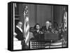 VP Harry S. Truman Sitting in Background as President Franklin D. Roosevelt Makes Inaugural Address-George Skadding-Framed Stretched Canvas