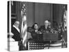 VP Harry S. Truman Sitting in Background as President Franklin D. Roosevelt Makes Inaugural Address-George Skadding-Stretched Canvas