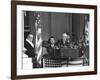 VP Harry S. Truman Sitting in Background as President Franklin D. Roosevelt Makes Inaugural Address-George Skadding-Framed Photographic Print