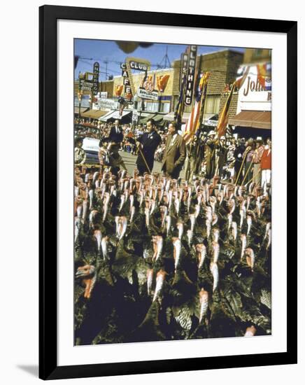 VP Richard Nixon at Turkey Parade During Appearance in Support of GOP Congressional Campaign-John Dominis-Framed Photographic Print