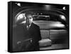 VP Richard Nixon Sitting Solemnly in Back Seat of Dimly Lit Limousine-Hank Walker-Framed Stretched Canvas