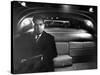 VP Richard Nixon Sitting Solemnly in Back Seat of Dimly Lit Limousine-Hank Walker-Stretched Canvas