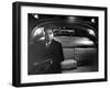 VP Richard Nixon Sitting Solemnly in Back Seat of Dimly Lit Limousine-Hank Walker-Framed Premium Photographic Print