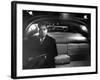 VP Richard Nixon Sitting Solemnly in Back Seat of Dimly Lit Limousine-Hank Walker-Framed Photographic Print