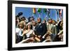 VP Spiro Agnew and Lyndon Johnson Watch Apollo 11 Moon Launch, July 16, 1969-null-Framed Photo