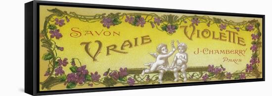 Vraie Violette Soap Label - Paris, France-Lantern Press-Framed Stretched Canvas