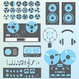 Vector Set: Retro Style Music Recording Equipment-vreddane-Art Print