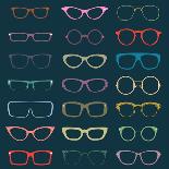 Vintage Glasses Silhouettes-vreddane-Art Print