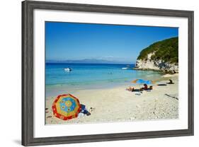 Vrika Beach, Antipaxos (Antipaxi), Ionian Islands, Greek Islands, Greece, Europe-Tuul-Framed Photographic Print