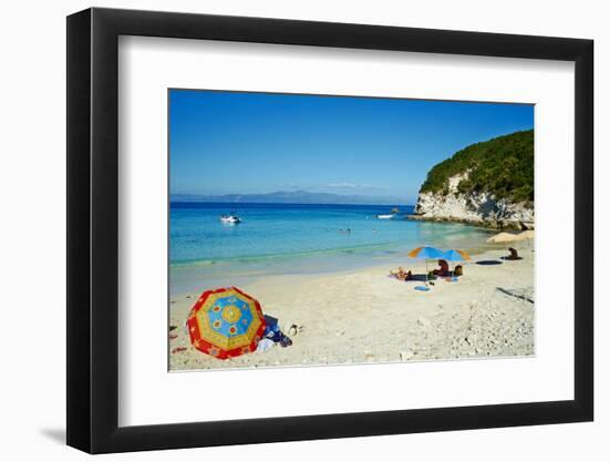 Vrika Beach, Antipaxos (Antipaxi), Ionian Islands, Greek Islands, Greece, Europe-Tuul-Framed Photographic Print