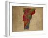 VT Colorful Counties-Red Atlas Designs-Framed Giclee Print