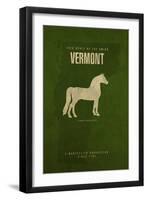 VT State Minimalist Posters-Red Atlas Designs-Framed Premium Giclee Print