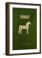 VT State Minimalist Posters-Red Atlas Designs-Framed Giclee Print