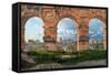 Vue a Travers Trois Des Arches Du Nord-Ouest Du Troisieme Etage Du Colisee De Rome  (View through-Christoffer-wilhelm Eckersberg-Framed Stretched Canvas